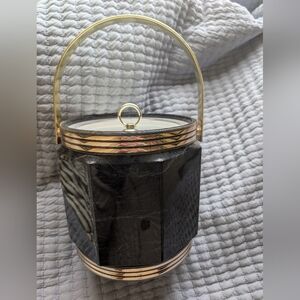 MCM Black and Gold Ice Bucket